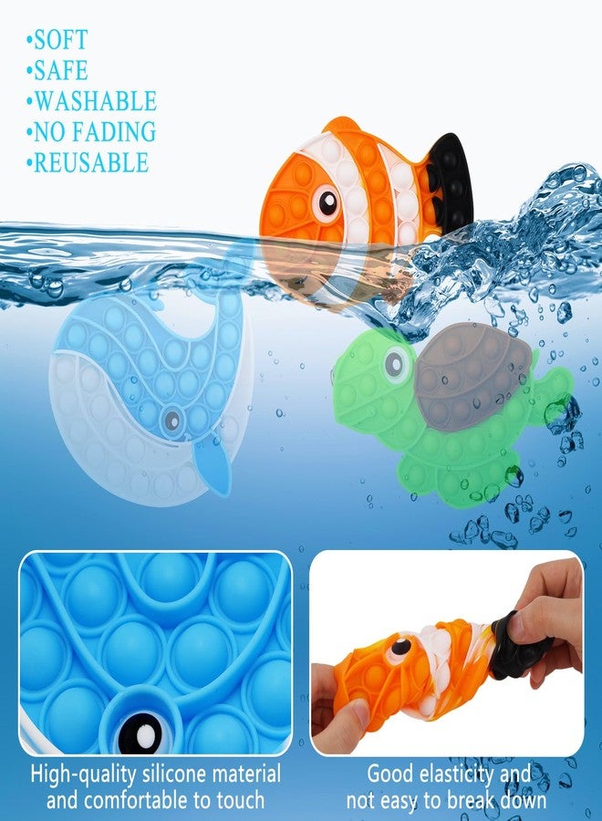 DEARIDAP 3 PCS Ocean Animal Fidget Toys for Kids, Marine Push Bubble Fidget Toys, Silicone Squeeze Sensory Toys, Stress Relief Toy for Kids Adults School Classroom Gift Party Favors - Image 5